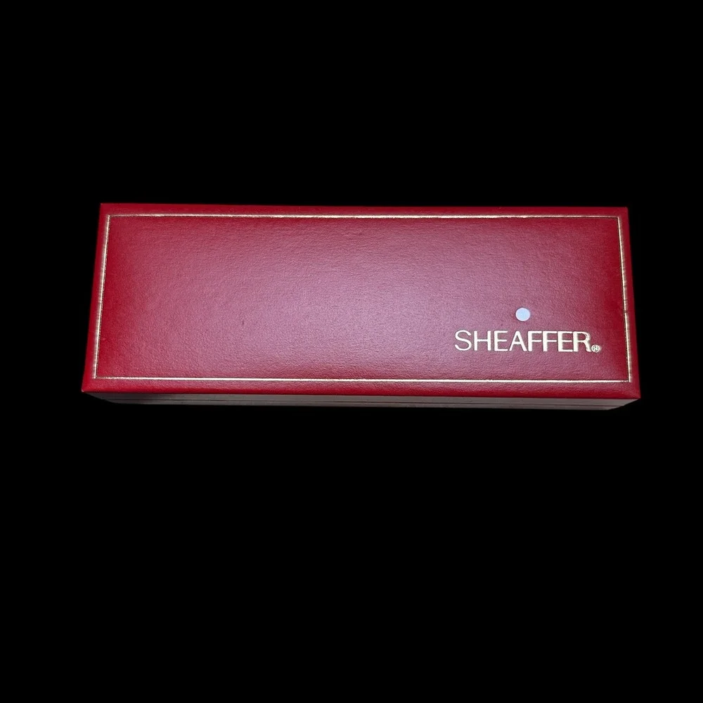 Sheaffer Fashion Ballpoint Pen Brushed Chrome Gold Trim White Dot USA 6173 A0511